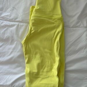 lululemon athletica Yellow Leggings with High Waistband and Stretchy Material